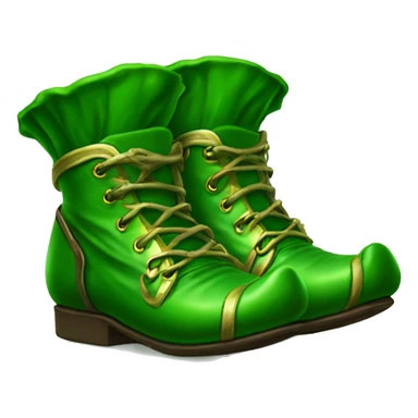 Realistic green pair of leprechaun elf shoes. sticker