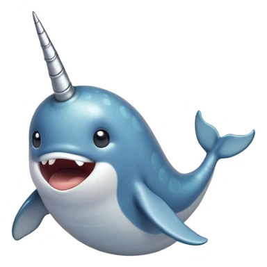 Cinematic Comical Narwhal Portrait Emoji, Head tilted dramatically with an exaggeratedly shocked expression, featuring a streamlined body with a prominently spiraled tusk and wide, comically expressive eyes brimming with disbelief, Simplified yet hilariously expressive features, highly detailed, glowing with a slightly sassy glow, high shine, dramatic yet playful, stylized with an air of quirky oceanic attitude, bright and endearing, soft glowing outline, capturing the essence of a meme-worthy narwhal that appears ready to side-eye its way into internet fame instantly! sticker