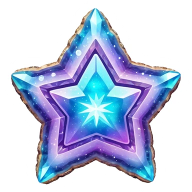 hd detailed glittering holographic star shaped geode sticker