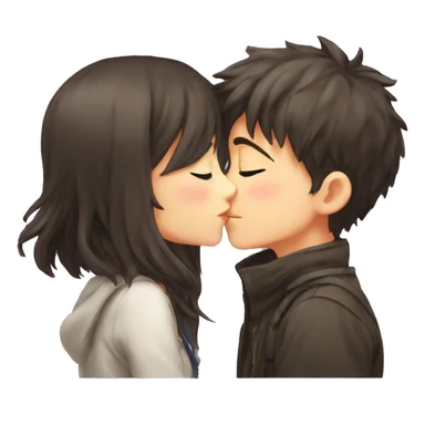 A Anime girl kiss a anime boy sticker