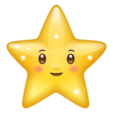 Generate a high-quality 3D cartoon-style emoji of a yellow sparkling star, glittering and shining effect, smooth gradient colors, rounded and cute appearance, no human faces, simple white background, high-resolution.

 sticker