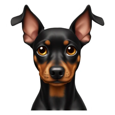 black brindle tan pinscher big ears sticker