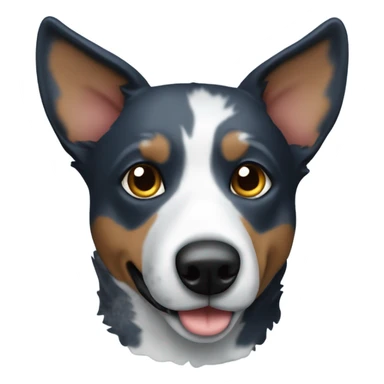 dark blue heeler dog with big ears sticker