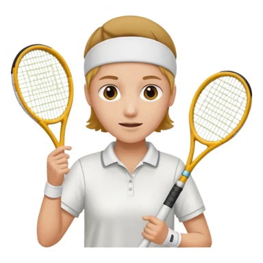 Tennis player with white sweatband sticker