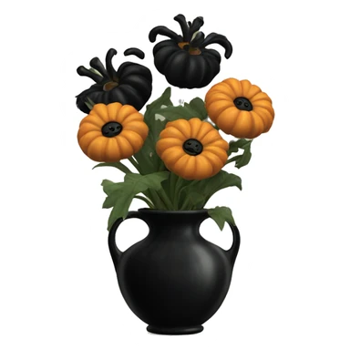 Vintage Halloween dead flowers in black vase sticker