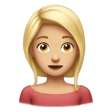 Girl rolling her eyes with hands around her neck sticker