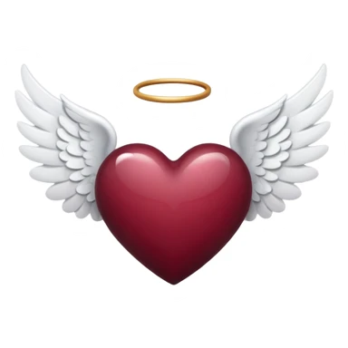 heart with angel wings wine color sticker