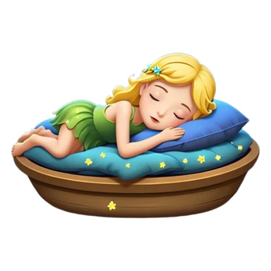 fairy character floating asleep with fireflies as night lights sticker