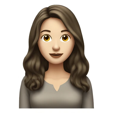 brunette caucasian woman with long hair drawing on a ipad sticker