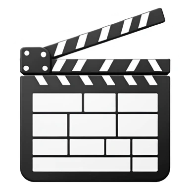 absolute minimalist film slate icon, just geometric shapes, 3-4 lines only sticker