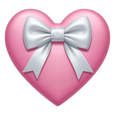 Pink heart with white bow  sticker
