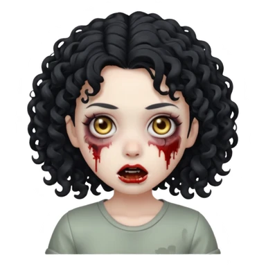 Eu quero fazer um memoji de zombie com cabelo cacheado feminino  sticker