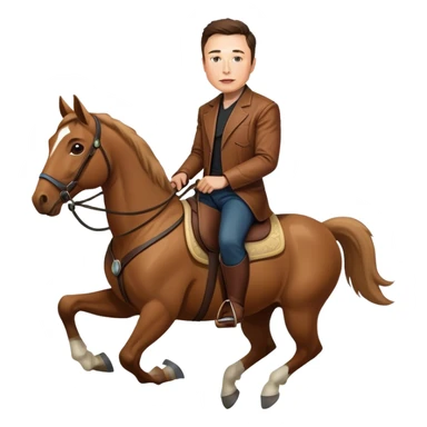elon musk riding a horse sticker