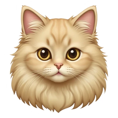 Long-haired fluffy cute beige cat sticker