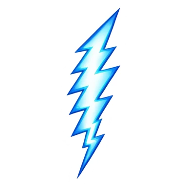 etA bright, jagged lightning bolt striking down, with a glowing, electric blue or yellow glow, symbolizing power and intensity sticker