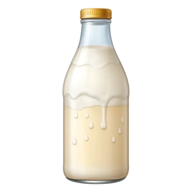 milky fermented drink bottle, soft label. sticker