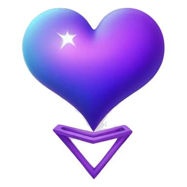 purple and blue heart shape planet with angle ring sticker