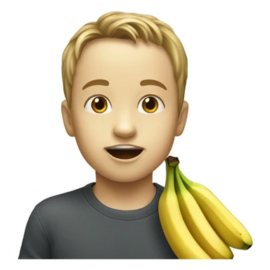 Un enfant qui mange une banane  sticker