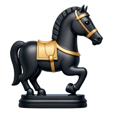 Black Trojan horse chess piece sticker