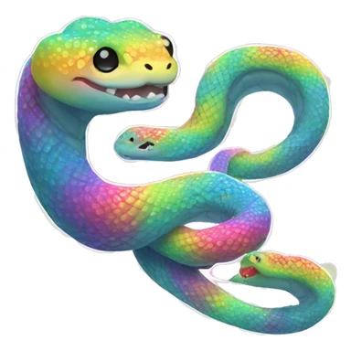Kawaii rainbow pastel bedazzled snake wearing neon floral shirt  sticker