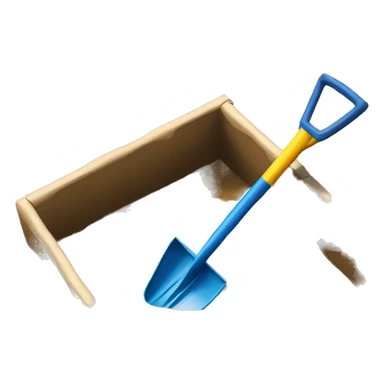 sandbox with Plastic t oy shovel sticker