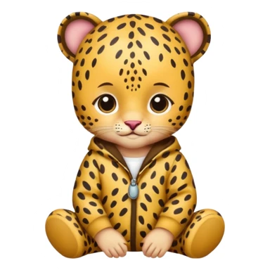 baby with leopard patterned clothes sticker