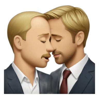 Putin and Ryan Gosling kissing sticker