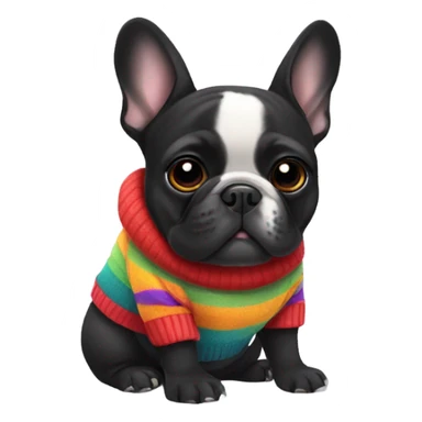 Cute frenchie black one with pullover  sticker