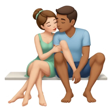 Husband kiss wife feet  sticker