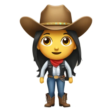 cowboy hat on girl sticker