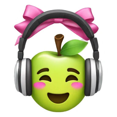 apple headphones with coquette bows sticker