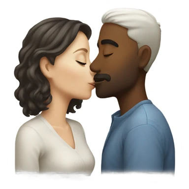 Two white people kissing sticker
