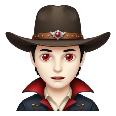 Vampire with a cowboy hat sticker