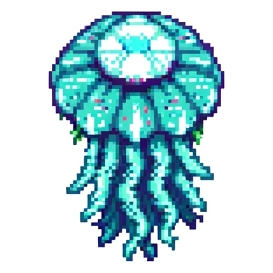 A scary crazy jellyfish sticker