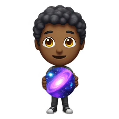 guy with a galaxy in the hand sticker