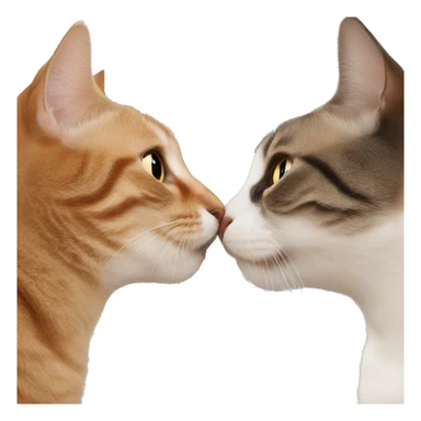 cat kisses cat sticker