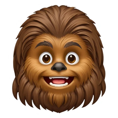 pero la cara de chewbacca en formato png con menos detalle y sonriente sticker