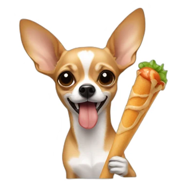chihuahua eating drumstick sticker