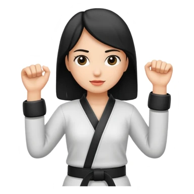 black belt in girl hand sticker