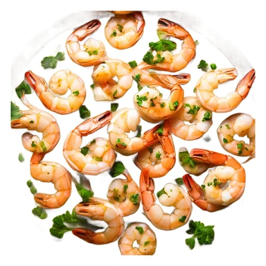 Sheet Pan Garlic Butter Shrimp in a plate sticker