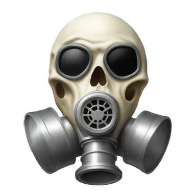 Bone Skull wearing a gas mask sticker