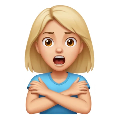 girl holding her neck arms crossed screaming  sticker