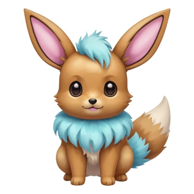 Kawaii Shiny Colorful Pastel Eevee Full Body sticker