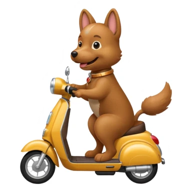 Dog riding a scooter  sticker