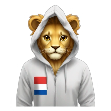 Cat hoodie Czech flag lion sticker