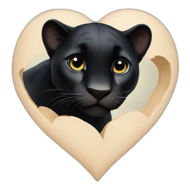 animal black panther making a heart sticker