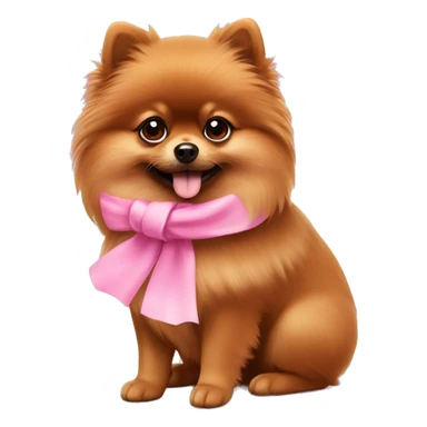 Brown Pomeranian with pink ￼ sticker