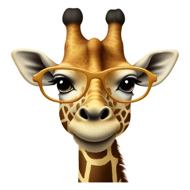 Happy giraffe peace sign and groovy glasses  sticker