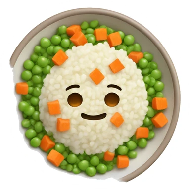 risotto with peas and carrot cubes sticker