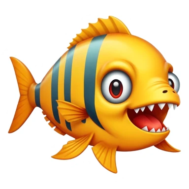 Piranha that looks like a real emoji  sticker